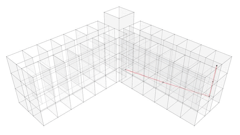 Animated building model illustrating topology