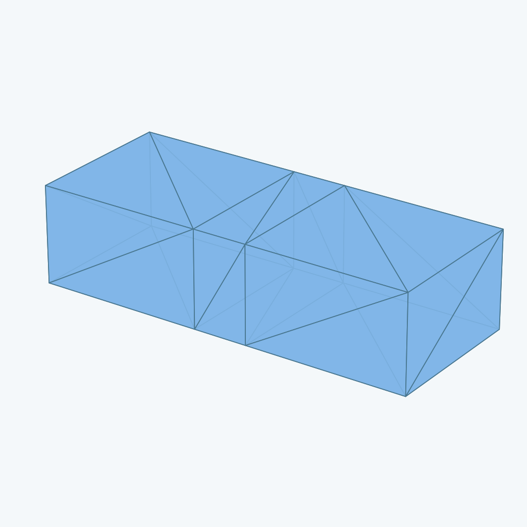 Two overlapping room prisms combined into one solid